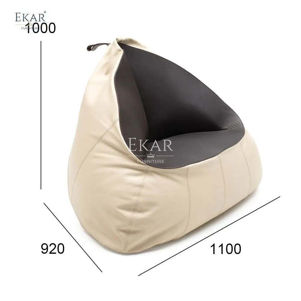 product bean bag chair with polystyrene particle filling and full leather cover-65