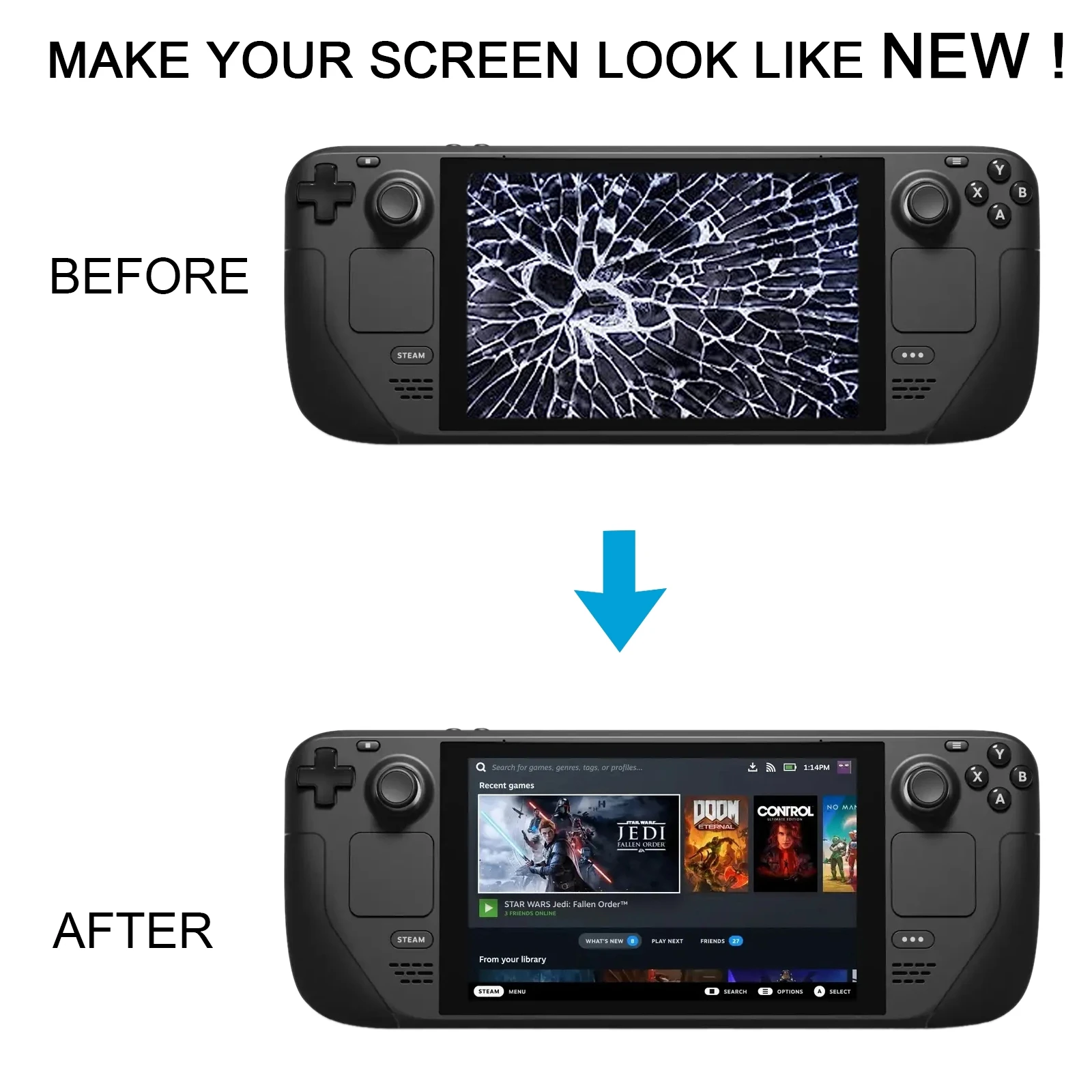 Steam Deck 2 LCD Screen - Original HD Version with Digitizer
