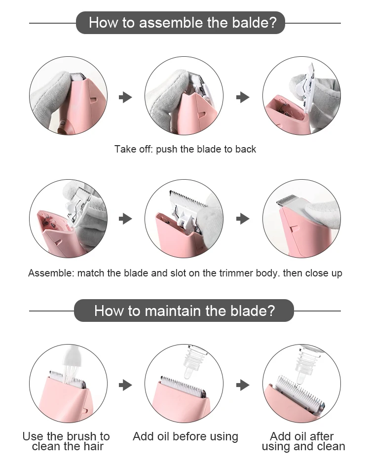 Electric Body Pubic Hair Trimmer Set With 1 Replacement Blade Ipx7 ...