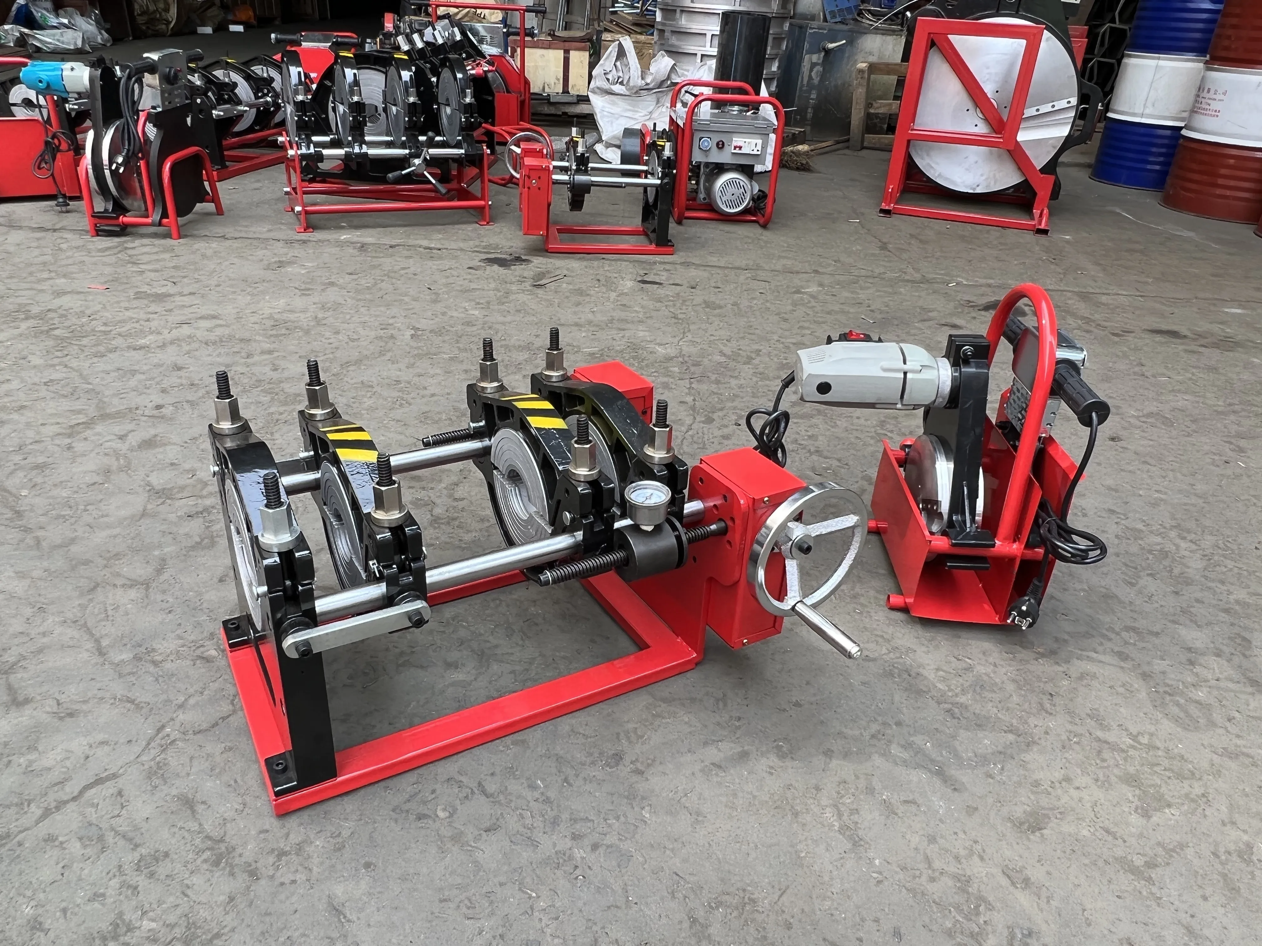 PFW160-4C Manual Plastic Welders 40-160mm PVDF PP Tube Hot Melt Butt Fusion Welding Machine Shake Wheel for HDPE PVC Butt