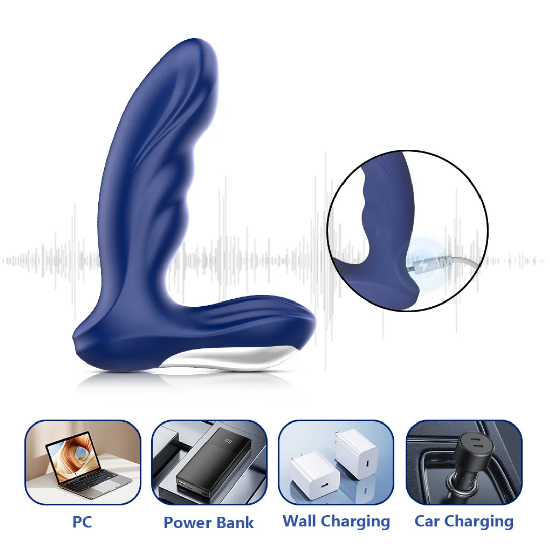 App-controlled dual-motor anal vibrator with waterproof IPX6 rating