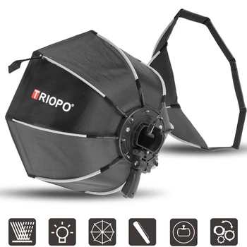 TRIOPO KS2 90cm KS2-90 Softbox Foldable Octagon Softbox with Hand Grip Honeycomb Grid Outdoor Flash Speedlite for V860III TT600 detail image