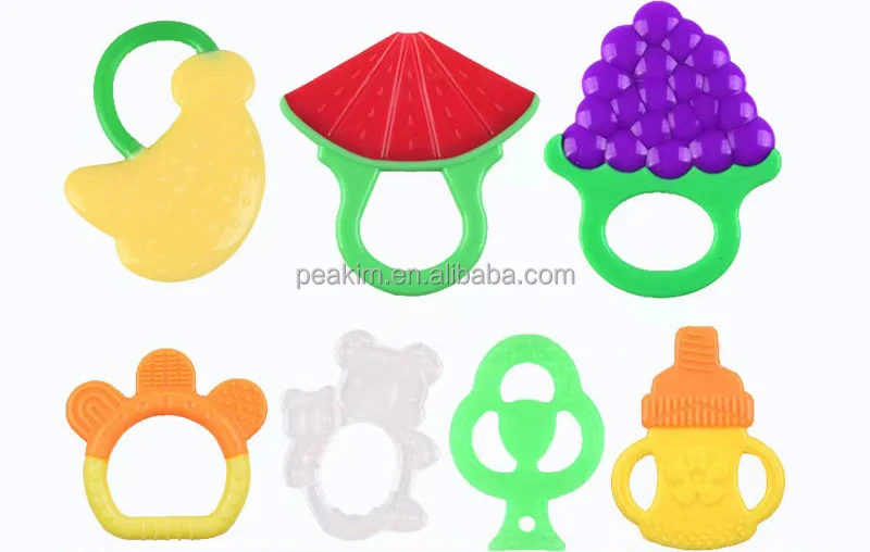 High Quality Silicone Baby Teether Toy Beads Ring Teething Gloves