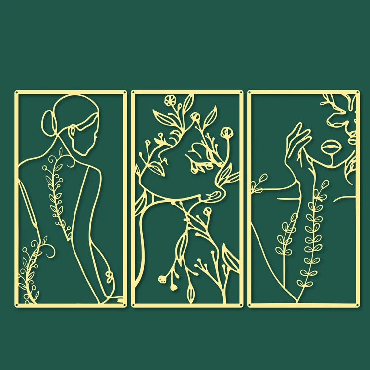 Custom Modern Luxury Female One Line Gold Large Metal Wall Art For Living Room Buy Metal Wall