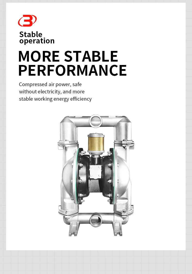 Pneumatic Diaphragm Pump High Flow Liquid Conveyor Double Diaphragm Air