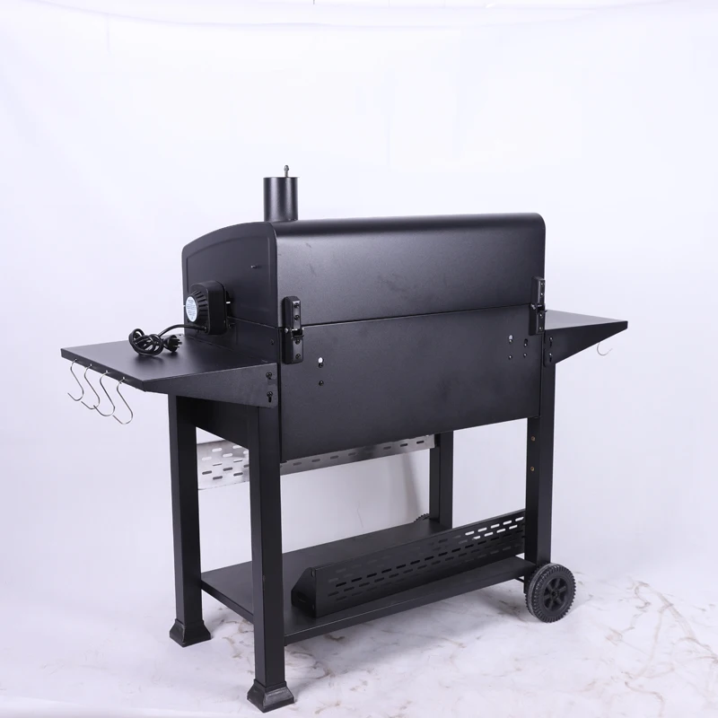 product new arrival garden outdoor trolley barbecue barbeque bbq smoker grill charcoal grill with storage cabinet and shelves-4
