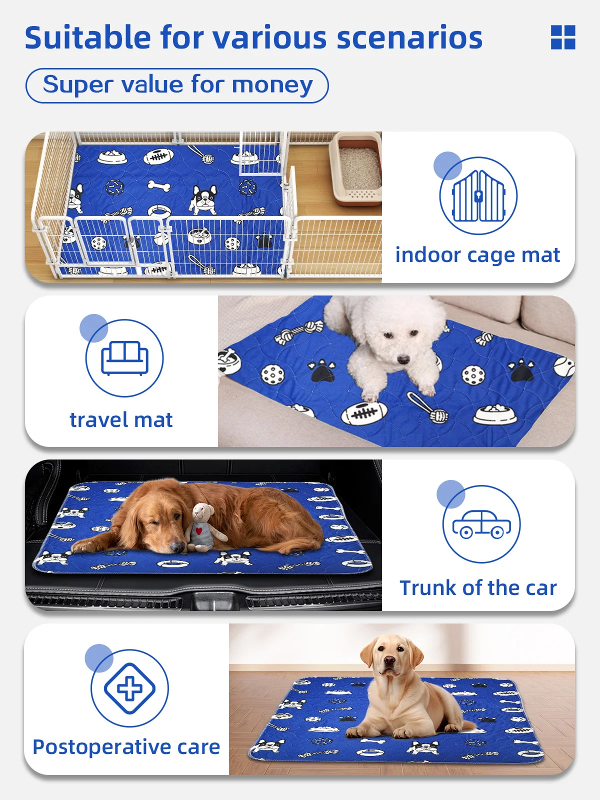 Wholesale Waterproof Cloth Non-Slip Customizable Fashion Pet Pads for - product detail 5