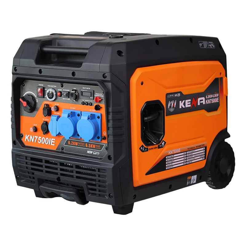 Uzaktan Başlatma ile Taşınabilir 6,2kW/6,5kW Sessiz Benzinli İnvertör Jeneratör, Ev, Karavan ve Dış Mekân Kullanımı İçin 50Hz/60Hz Güç Kaynağı