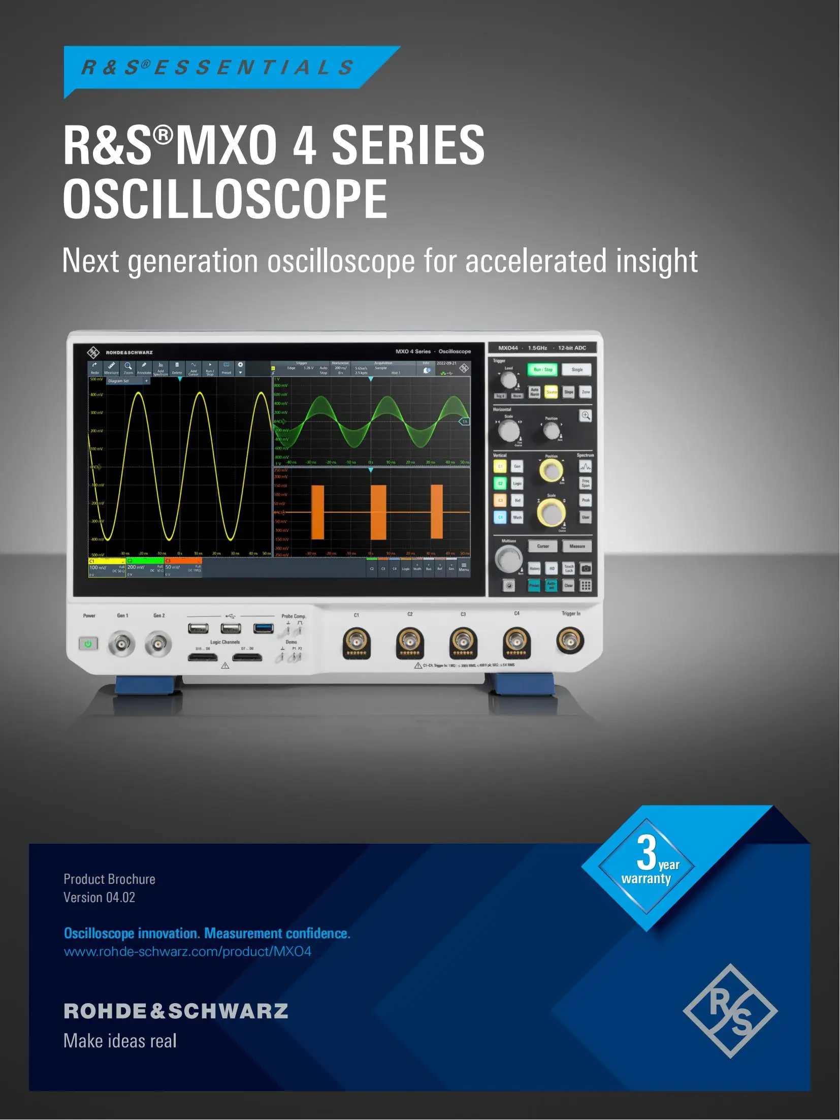 R&s Mxo 4 Oscilloscope 500 Mhz To 1.5 Ghz 4 Channels 5 Gsample/s R&s