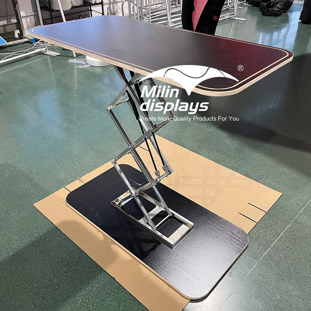 Custom Foldable Table Trade Show Counters Rectangle Pop up Counter Exhibition Booth Reception Table