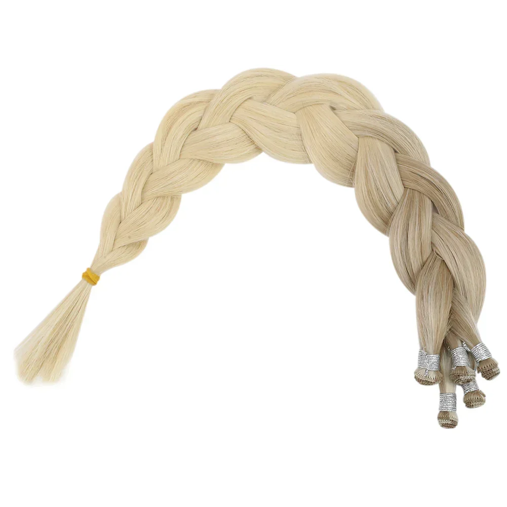 LaaVoo Hand Tied Human Hair Weft Extensions 100% Real Straight High Quality Bundles_voghion.com