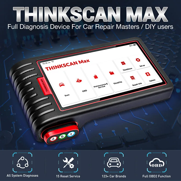 图片关键词 2022 Second Generation Thinkscan Max OBD2 Auto Testing Machine Professional Car Full System Diagnostic Tool Plastic Code Reader