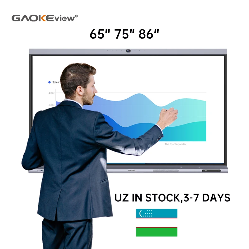 Office 55 65 75 86 Inch LED Smart Board Interactive Panel Screen Monitor Internet  Interactive Flat Panel