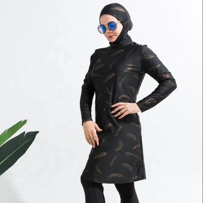 MOTIVE FORCE Arab Original Printing Muslim Women Swimwear Islam Burkinis Beachwear With Hijab