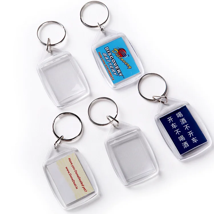 DIY Key Chain Transparent Blank Acrylic Keychain Custom Printed Photo Frame clear Acrylic Photo Keychains