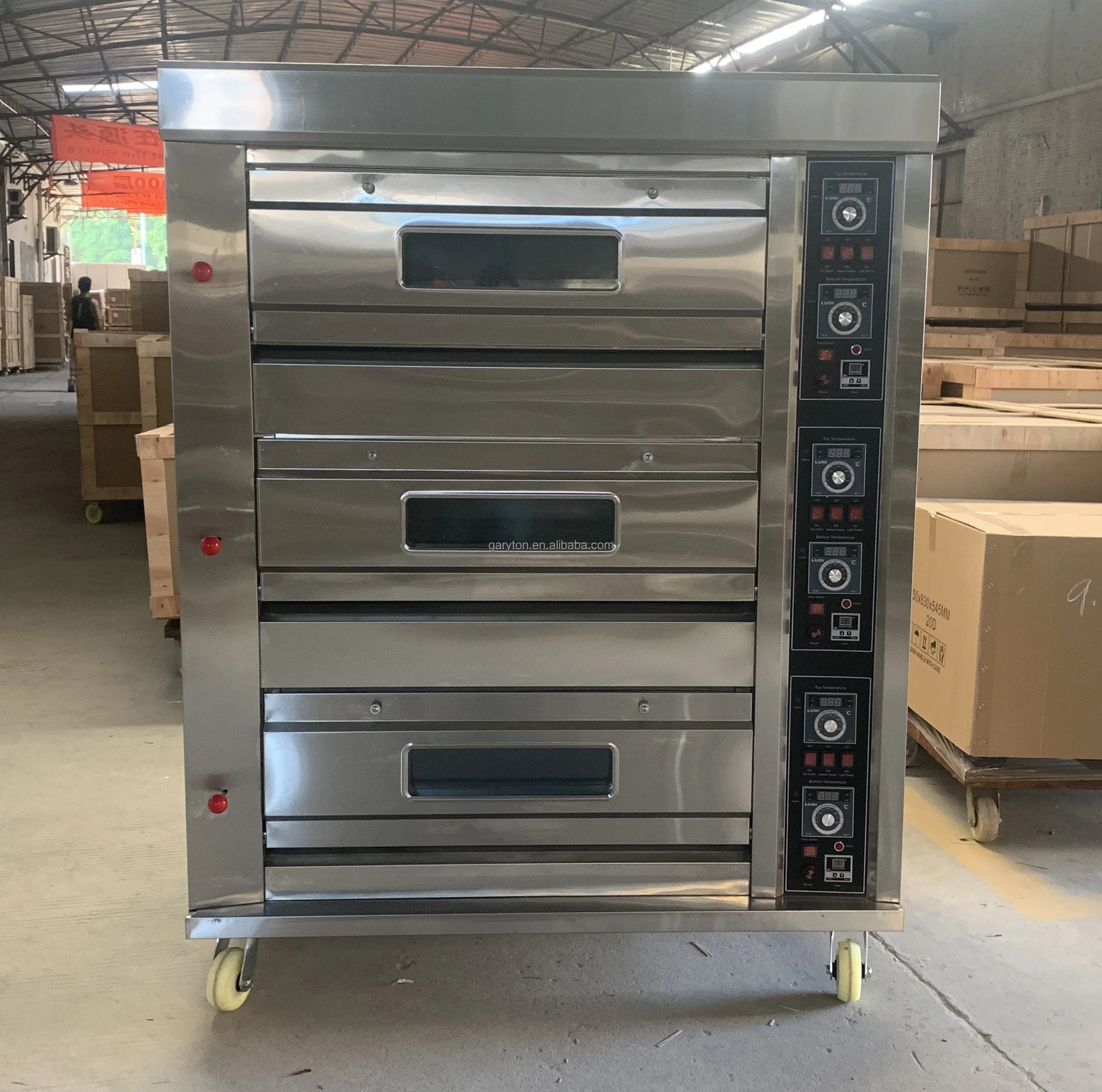 Grt60q Hotel Equipment 3 Deck 6 Tray Commercial Gas Oven Bread Oven
