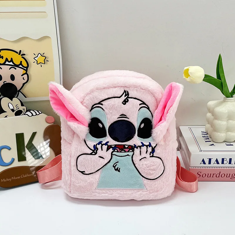 Lovely Cartoon Cute Stitch Plush Schoolbags High-Capacity Anti-Lost Backpacks Waterproof Travel Knapsack Storage for Children