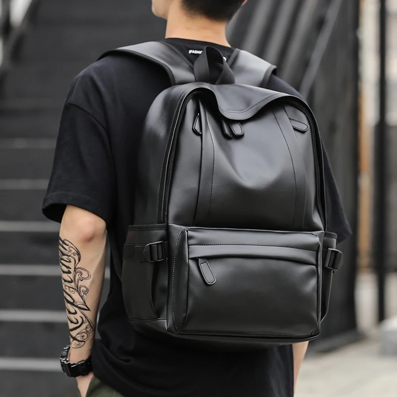 Guangzhou College School Polyester Laptop Bags for Men PVC Leather Backpack Bags