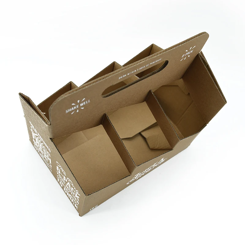 Custom 4 Pack 14 Oz Beer Can Bottle Carrier Holder Paper Cardboard Six Pack Beer Holder