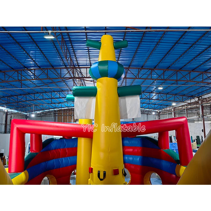 Commercial Bounce House Inflatables Ship Shape Amusement Park Playground Inflatable Bouncer with Slide