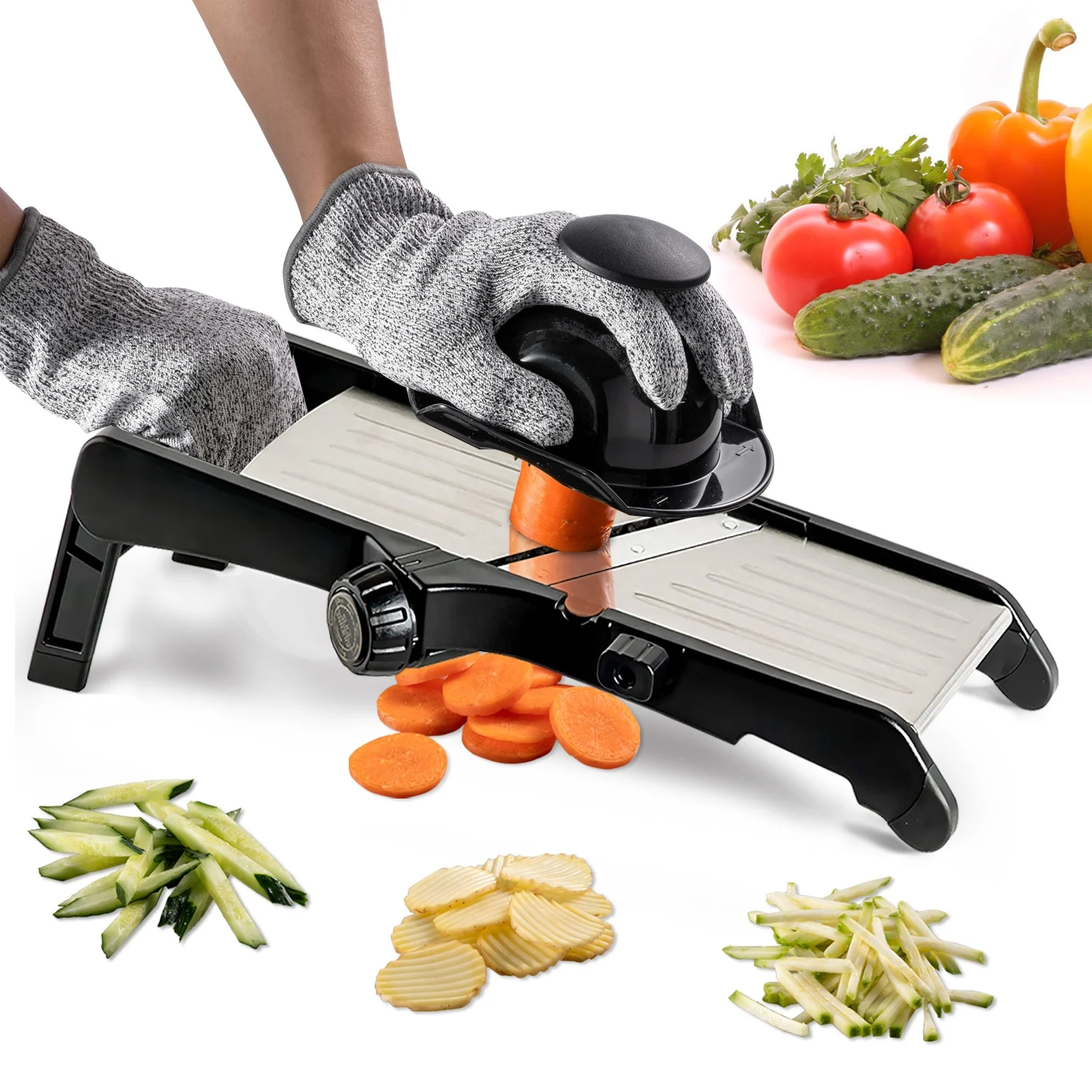 Adjustable Mandoline Food Slicer, Lychee Stainless Steel Vegetable