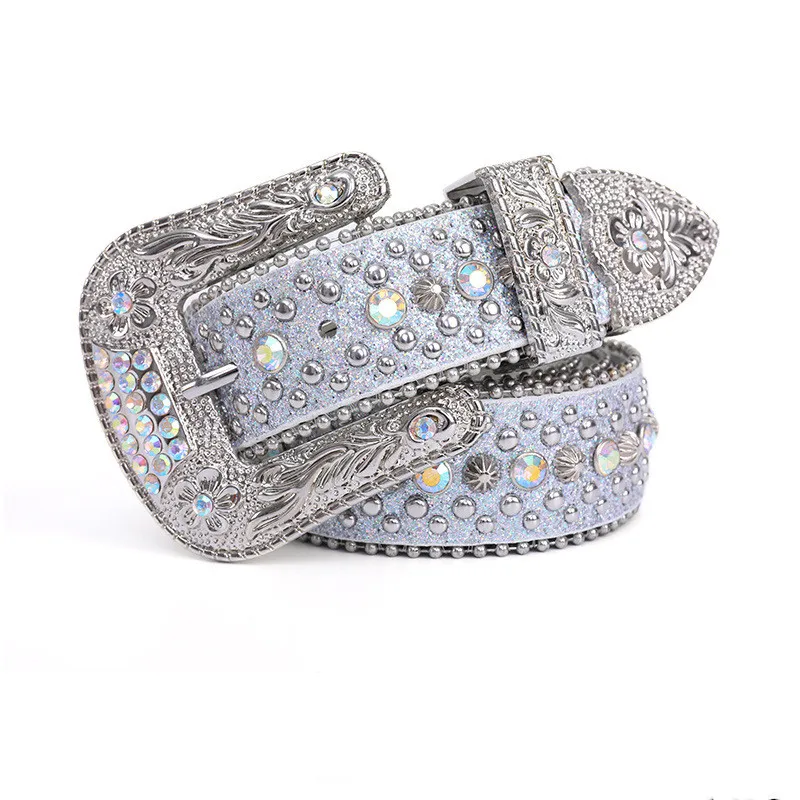 Shinning Luxury Crystal Rhinestone Belts Men Women Unisex Diamond ...