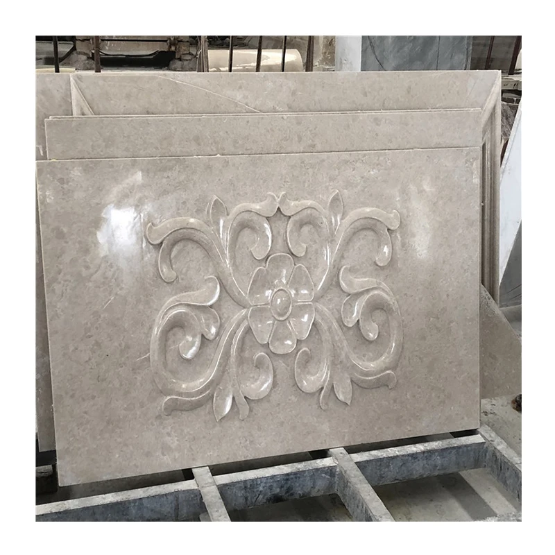 بلاط حائطي ديكور بتصميم عصري بلون البيج، ألواح حائطية ثلاثية الأبعاد من الرخام للاستخدام الداخلي