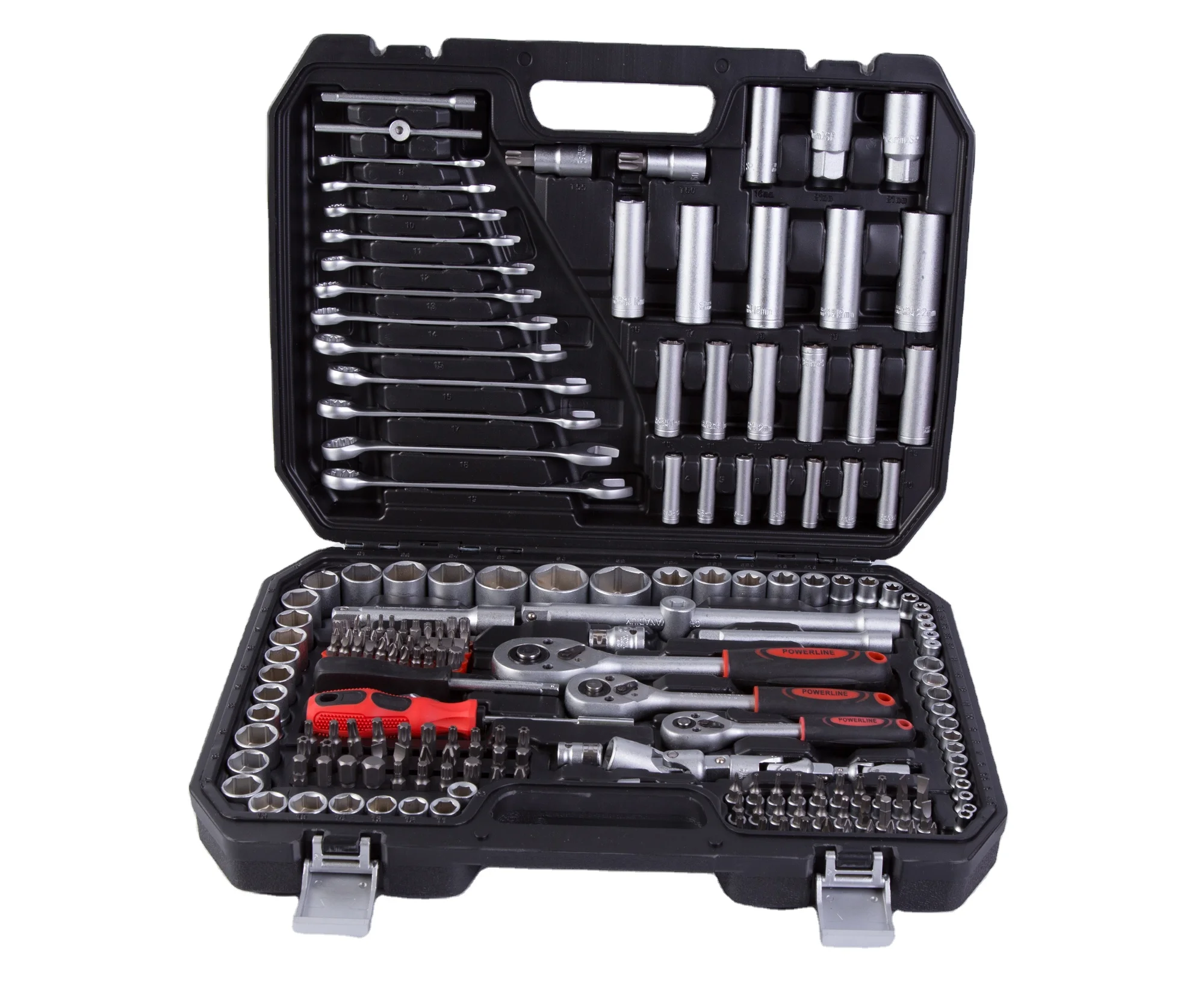 216-Piece Mechanics Socket Set 72-Tooth Ratchets 1/2" Drive Chrome Vanadium Steel Green Storage Case 1-Year Warranty Hand