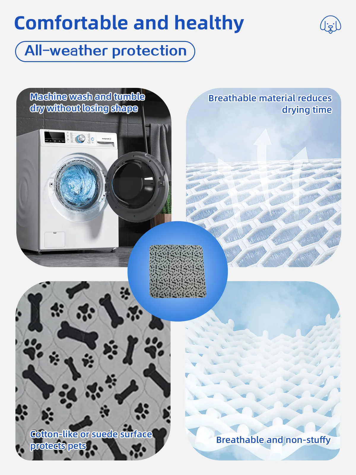 Wholesale Ultra Absorbent Eco-Friendly PVC Dog Pee Pad Reusable Washab - product detail 4