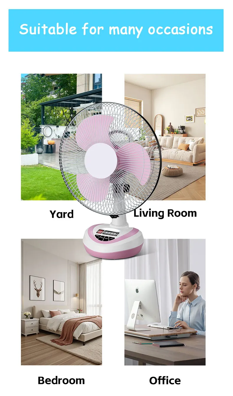 12 inch rechargeable table fan for indoor outdoor