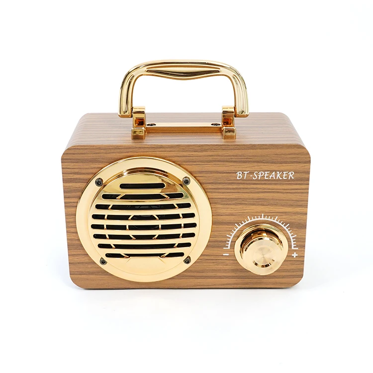 Trending 2024 Vintage Record Player Mini Wood Radio Shape Blue Tooth Speaker Bookshelf Speaker Outdoor Speakers