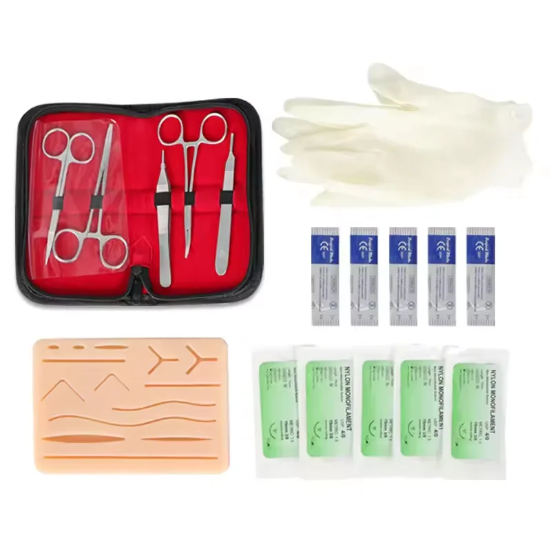 Medical Science Surgical Suture Practice Kit for Student Training with Suture Pad