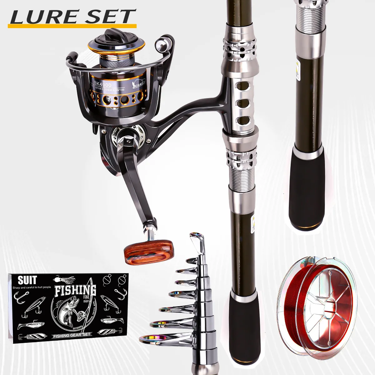 tsunami classic bait rod Carbon Shield III Big Series Rods Titanium guides curated_gift Model:TTEL-761MLFS-AGS 