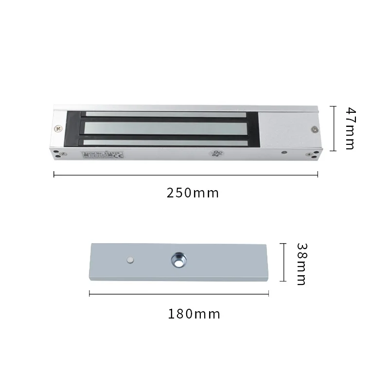 Electromagnetic Lock Automatic Unlock DC 12V 280kg 600Lbs Access Control Single Door Magnetic Lock for Sliding Door
