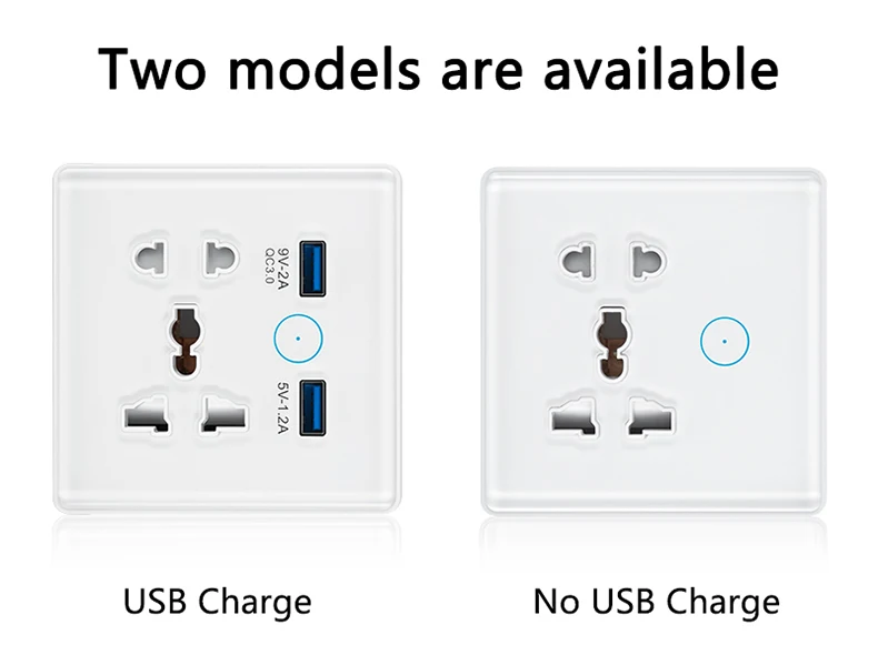 Tuya Smart Home 13A Socket Wifi Multi-function Universal Socket with USB Interface Smart Wall Socket 86