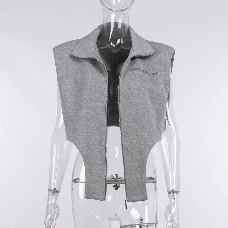 Chalecos De Moda Para Mujer,Chaleco Informal De Algodón Sin Mangas Con  Almohadillas Para Los Hombros,Chaleco Con Cremallera,Chaquetas De Otoño 2021  - Buy Lindo Casual Tops Para Mujeres,De Moda,Tops Casual De Primavera  Product