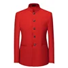 Giacca blazer rossa con colletto alla mandarina