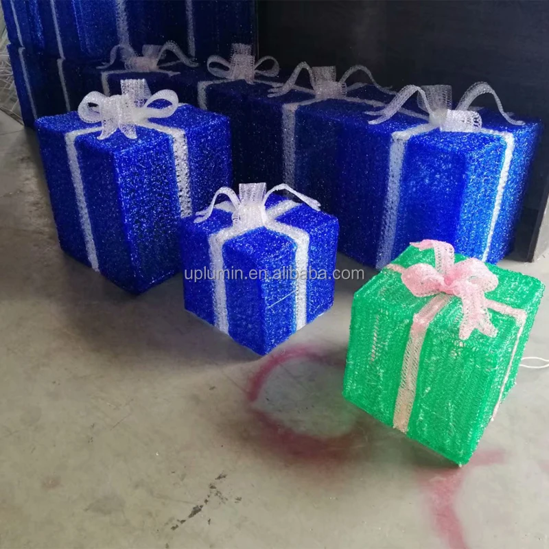 Ip65 Waterproof Outdoor Giant Christmas Gift Decorative Motif Lights Decoration Christmas Light