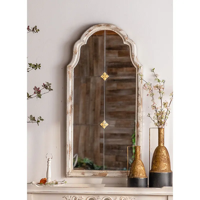 Rustic Decorative Living Room Vanity Mirror - Wood Frame