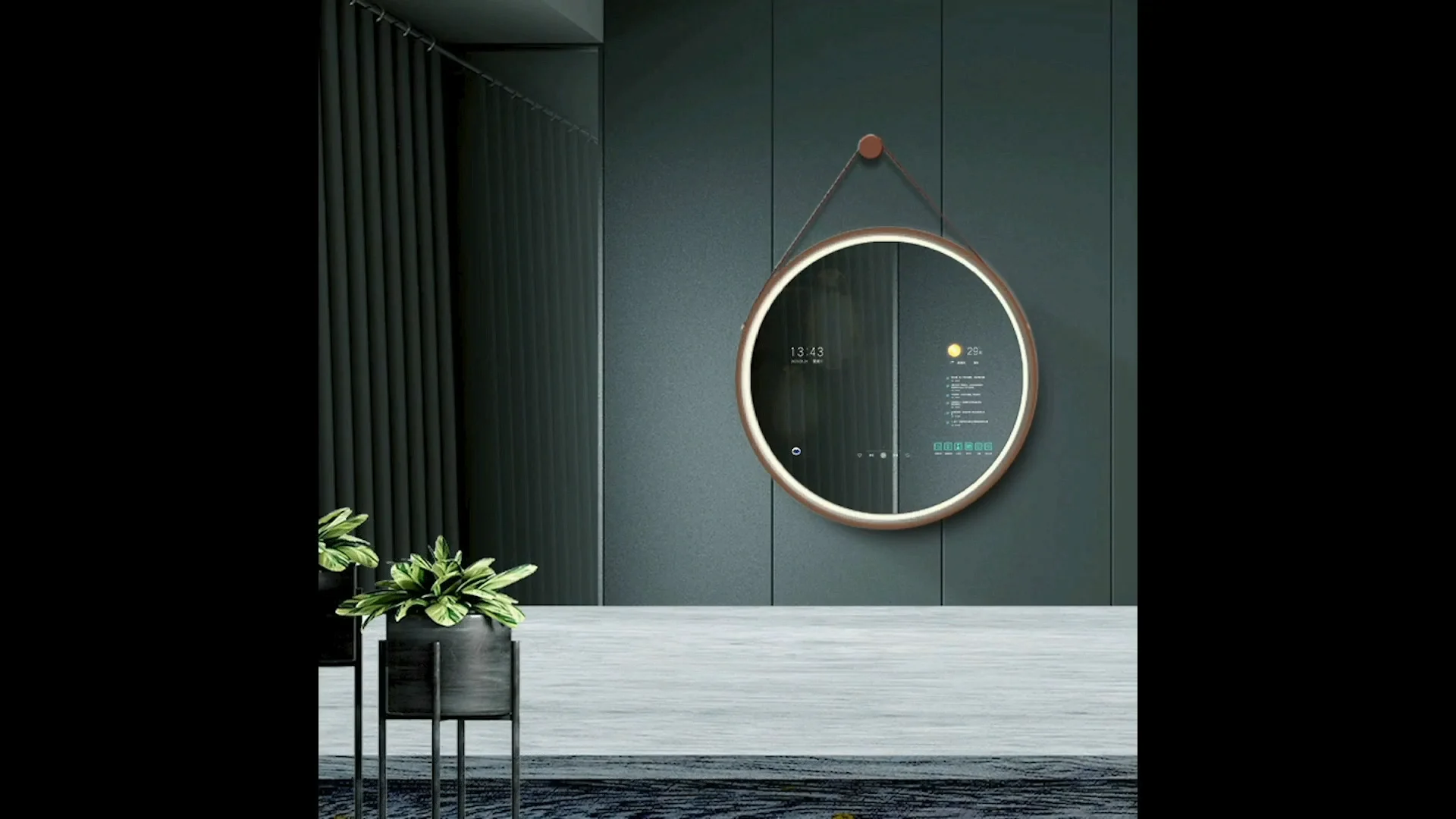 Modern Style Smart Magic Mirror Washroom Decorate With Wifi Intelligent