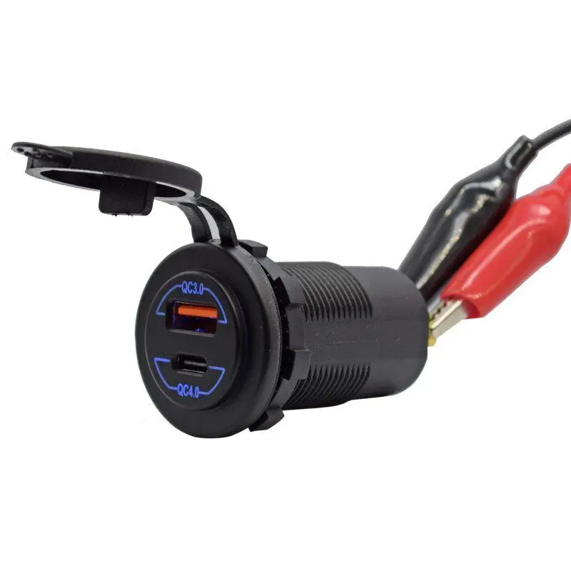 product new 12v usb socket charger 100w usb charger with voltage booster for auto car marine boat-2