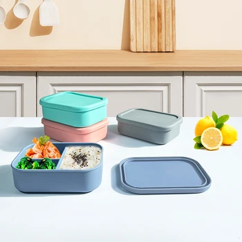 Hot Sell Silicone Food Storage Container BPA Free Portable Silicone Lunch Boxes Container  Custom Available