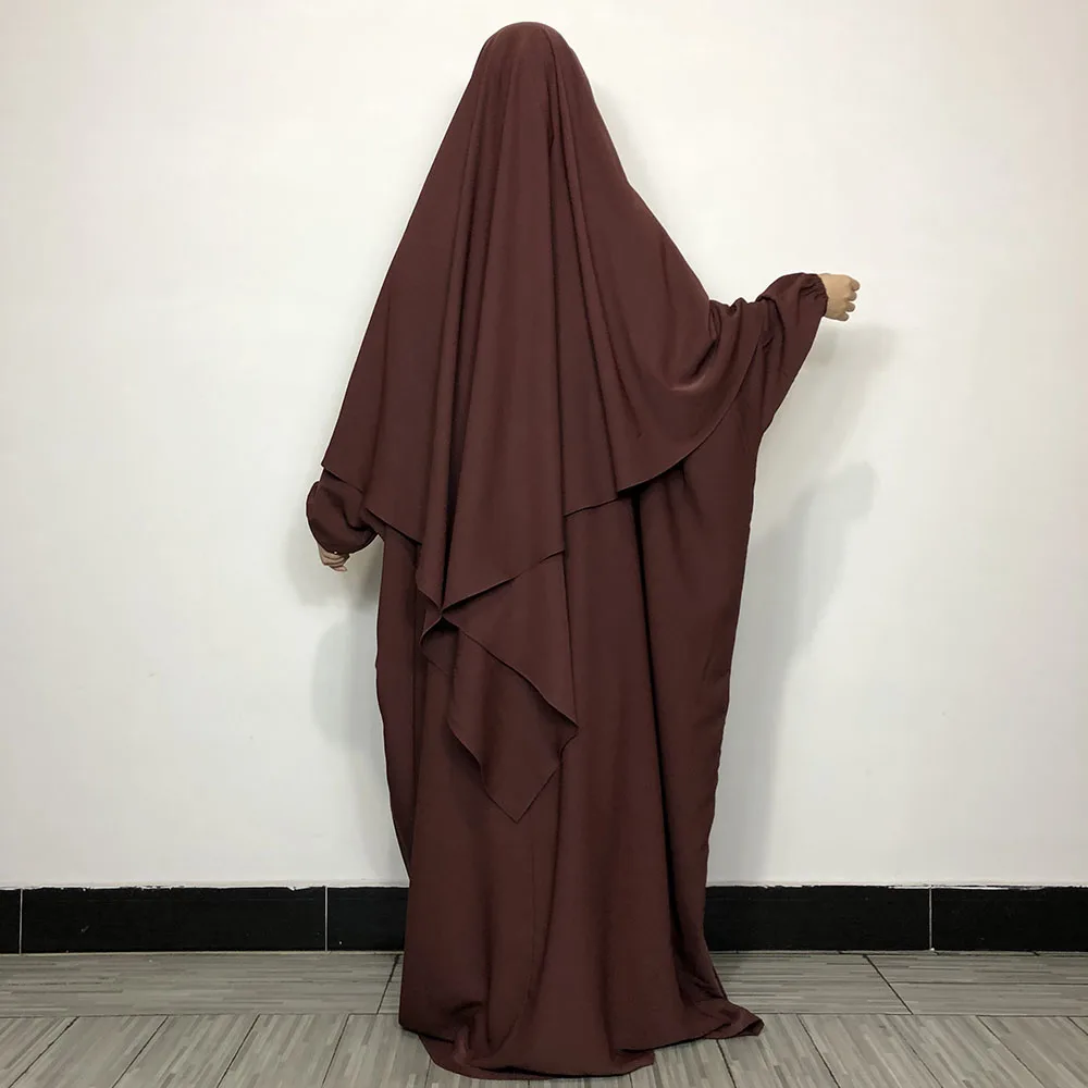 2 Piece Modest Set Khimar Abaya High Quality Nida Lightweight Breathable Eid Women Muslim Wholesale Hijab Dress Butterfly Jilbab