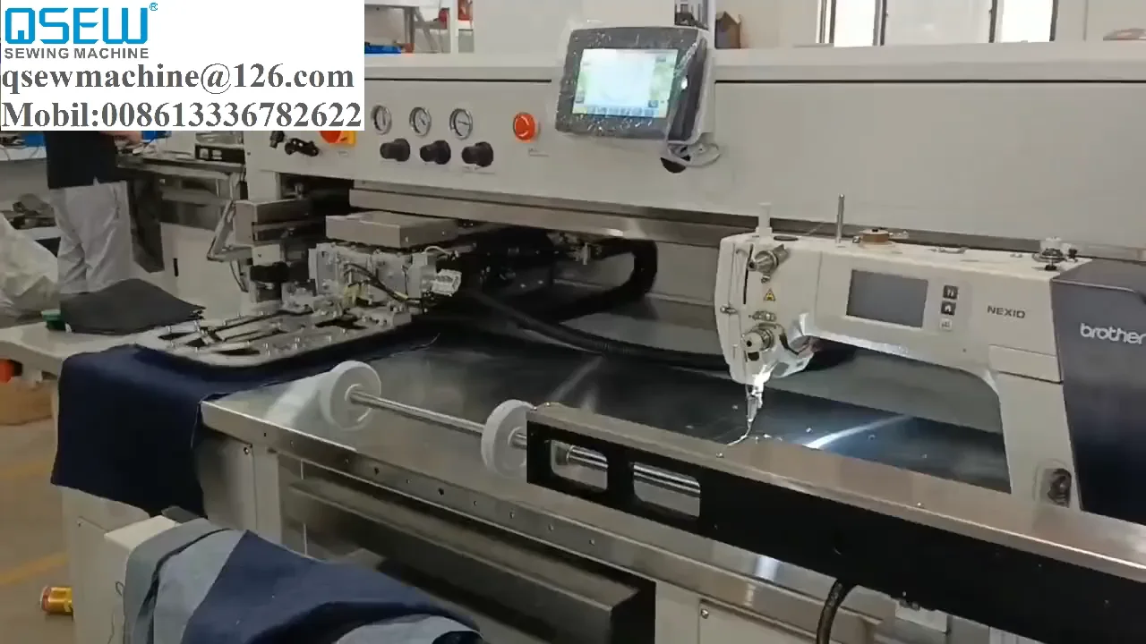 Qs120mt Single Needle Automatic Pocket Setter Ironfree Jeans Pocket