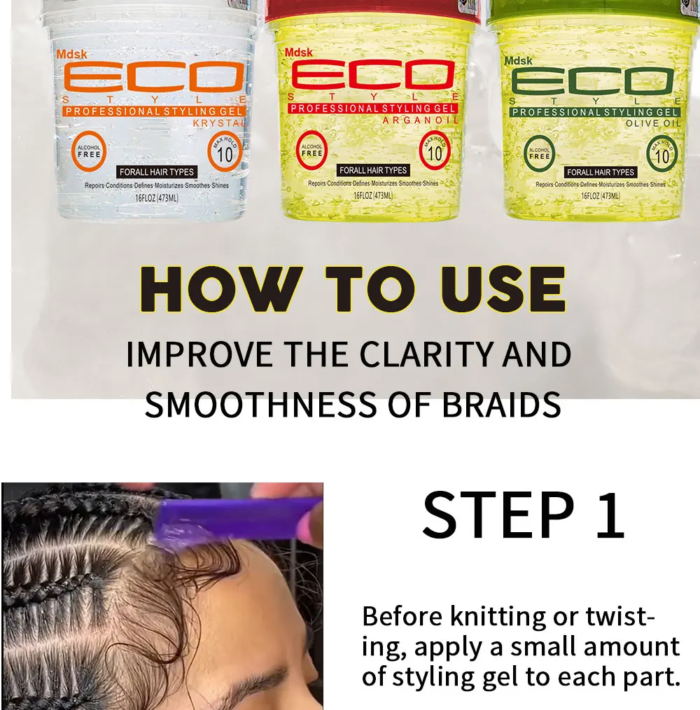 Eco Styler Styling Gel,Professional Olive Oil,Max Hold 8 Oz For All