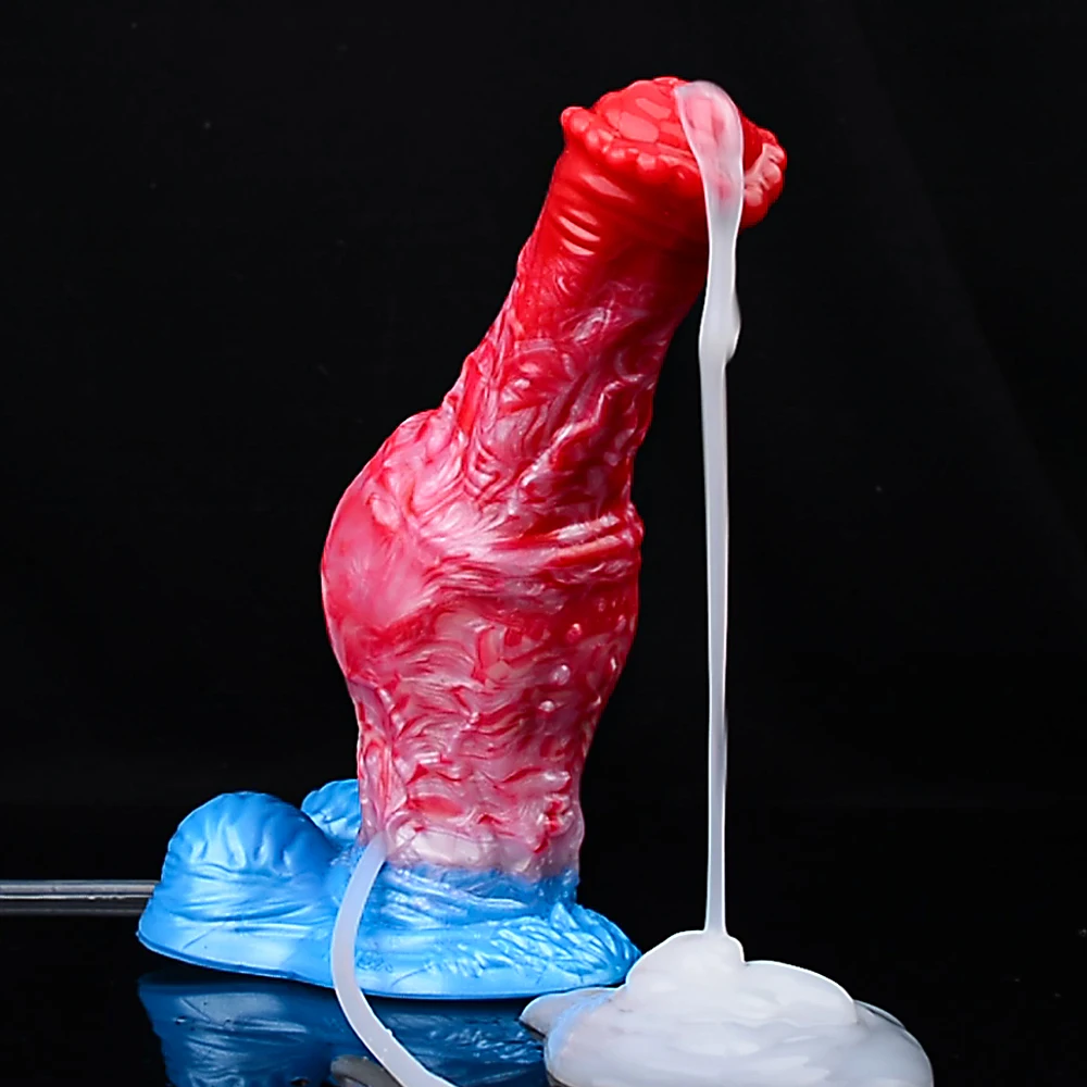 Inflatable Fantasy Dildo with Lubricant Spray Swelling Knot Effect Sissy Training Sex Toy