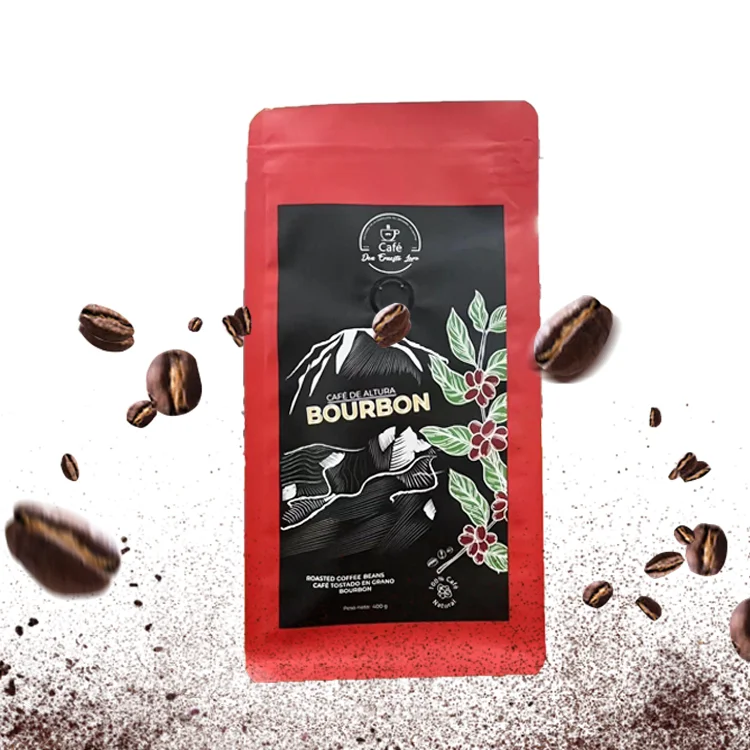 Custom Coffee Bags Wholesale Recyclable Aluminum Foil Packaging With Valve And Zipper Flat Bottom Coffee Bean Bags