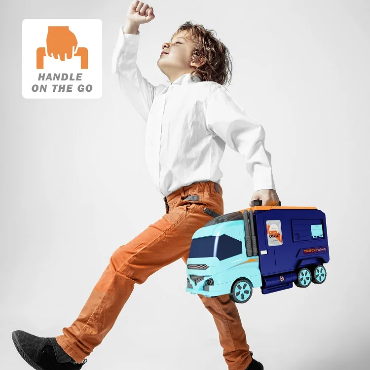 Toy Factory Best Selling Construction Diecast Metal Alloy Small Car Carrier Friction Vehicles Toy Truck for Kids