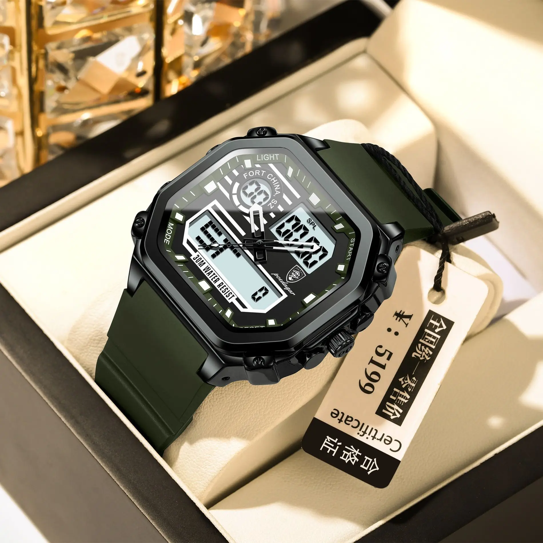 POEDAGAR 993 New  Multi Functional Sports Waterproof Watches Dual Display LED Night Ligh aperçu 11