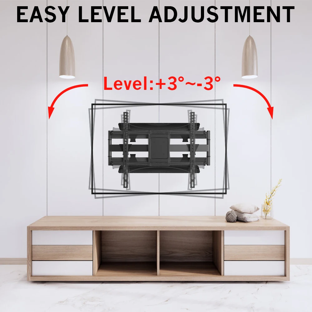 CHARMOUNT Adjustable LED TV Bracket Tilt Swivel Articulating Alloy Steel TV Mount Full Motion Soporte TV Pared Para 26-80 Inches